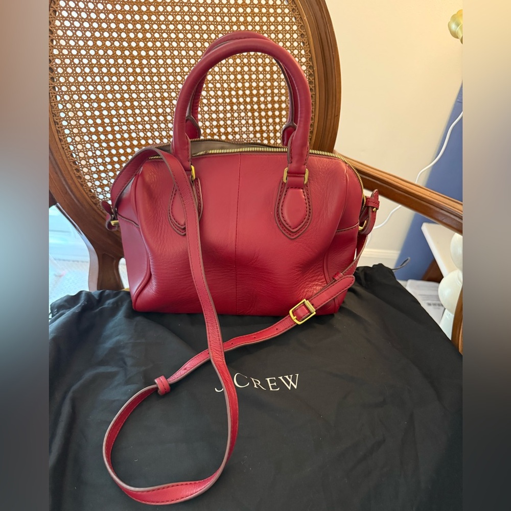 J. crew leather purse with handles and strap